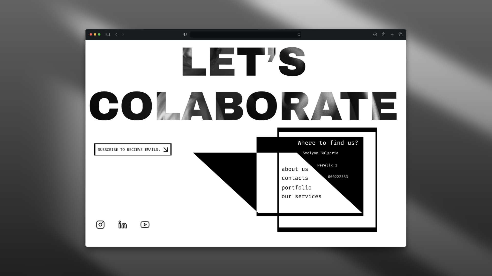 Model Agency Web Design — screen 1