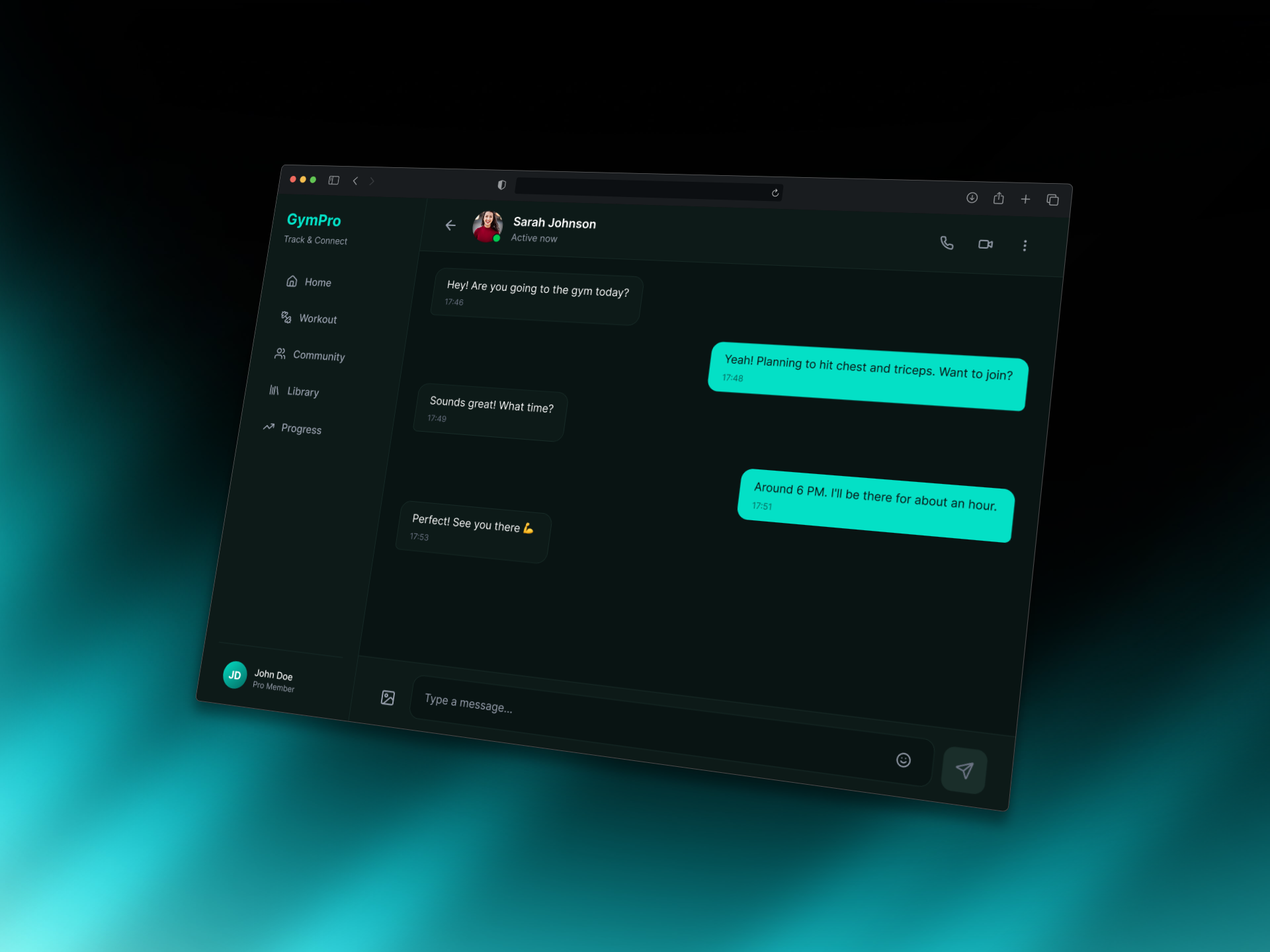 Gym App — screen 3