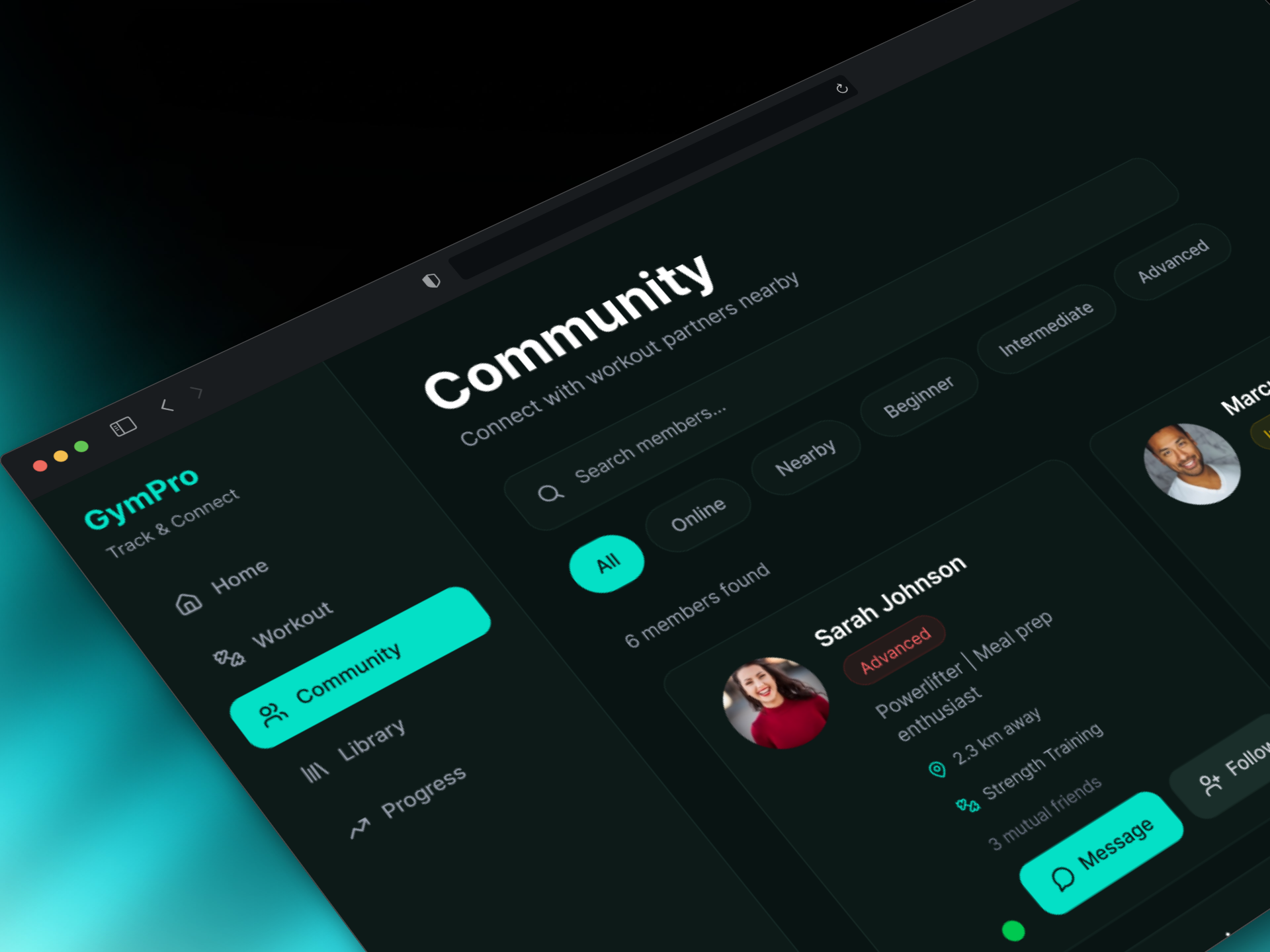 Gym App — screen 2