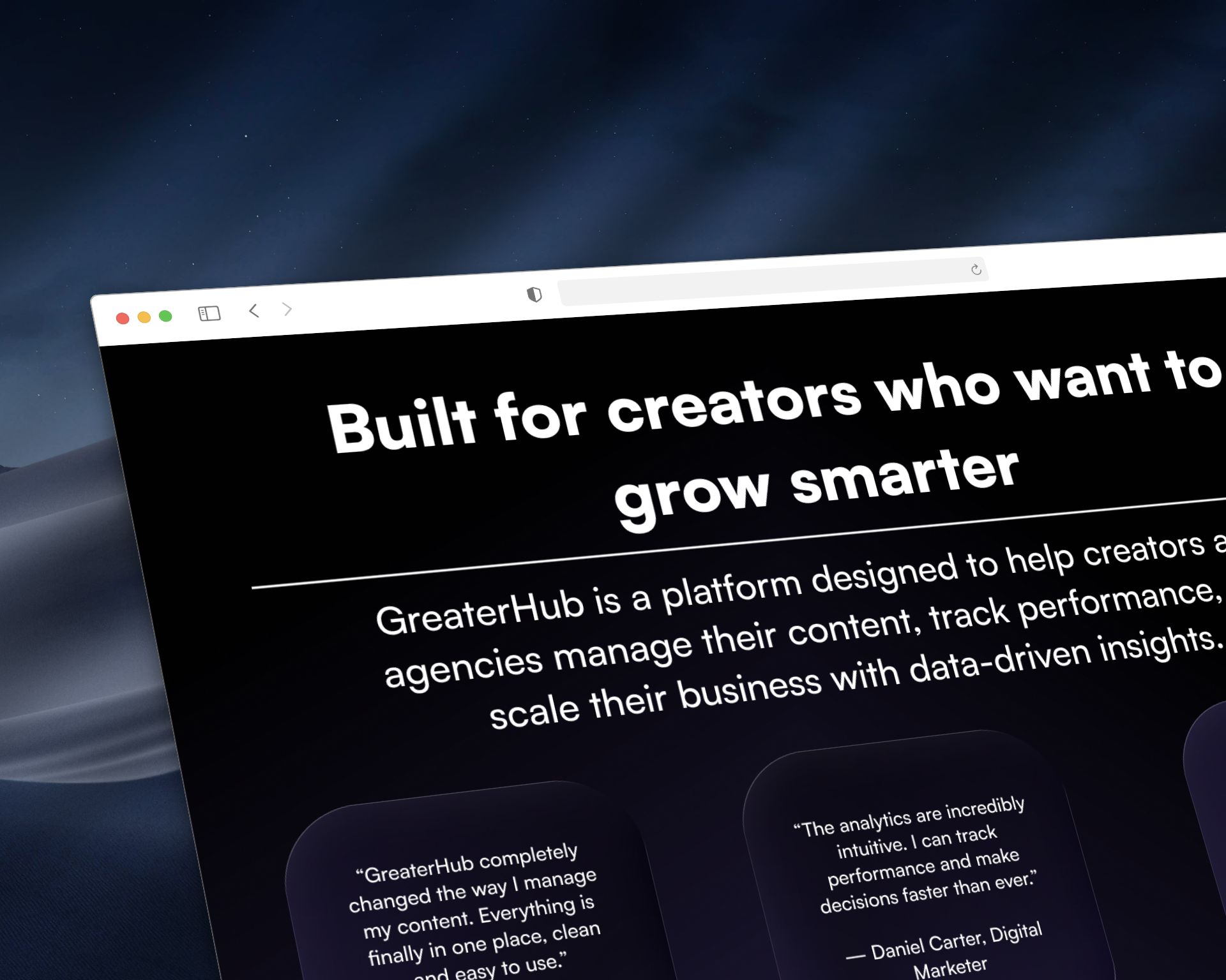 SaaS Platform for Social Media Analytics — screen 1